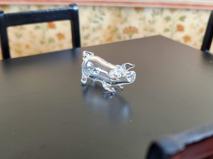Miniature Small Glass Pig Centerpiece Sculpture 1:12 Scale Dollhouse - MiniatureCrush