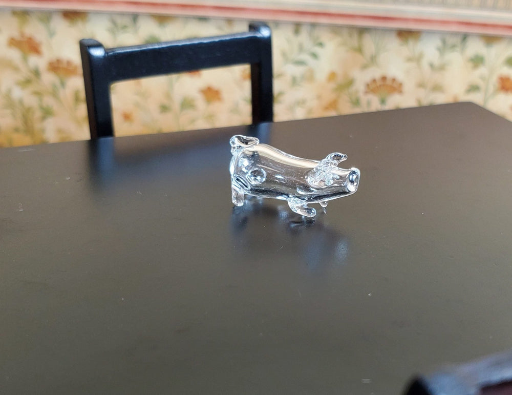Miniature Small Glass Pig Centerpiece Sculpture 1:12 Scale Dollhouse - MiniatureCrush