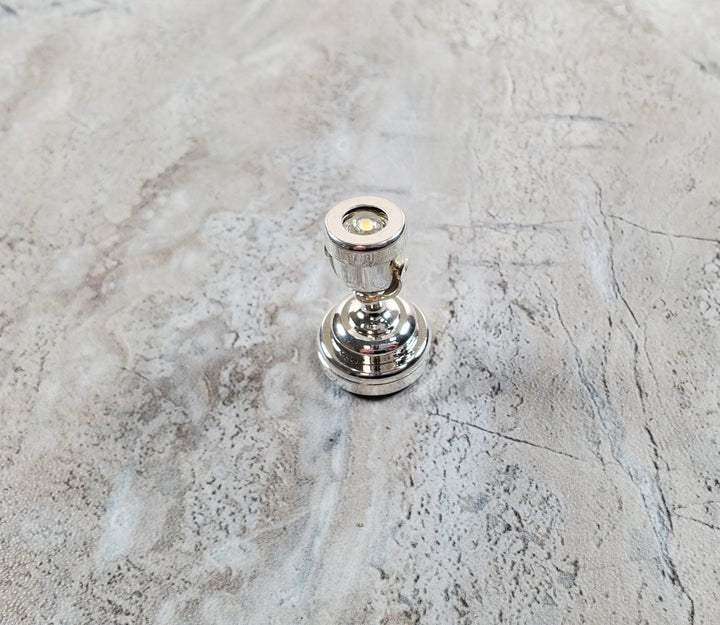 Miniature Spotlight Silver Battery Operated 1:12 Scale Adjustable Modern - Miniature Crush