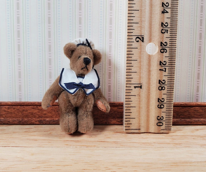 Miniature Teddy Bear Boy Sailor Stuffed Animal Toy 2" Tall Dollhouse Nursery - Miniature Crush