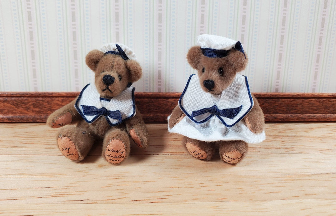 Miniature Teddy Bear Boy Sailor Stuffed Animal Toy 2" Tall Dollhouse Nursery - Miniature Crush