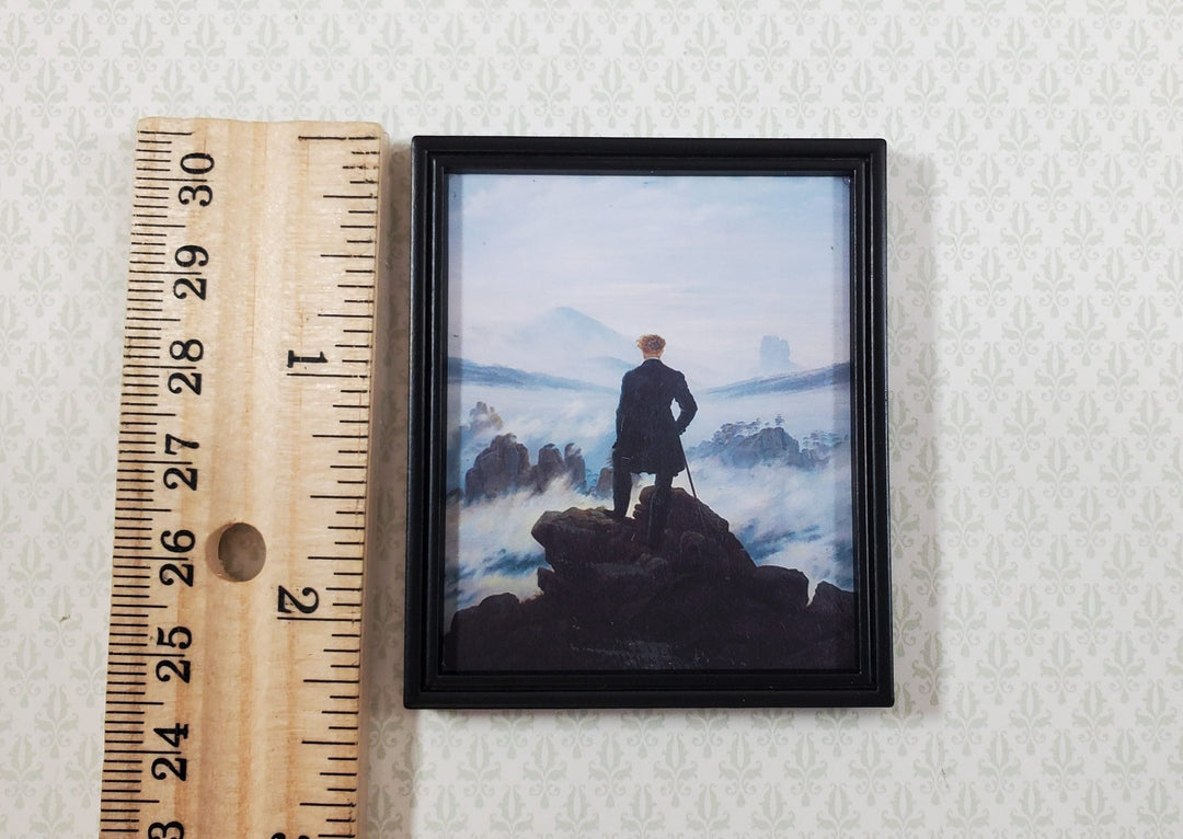 Miniature The Wanderer Above the Sea of Fog Framed Print 1:12 Scale 2 3/8" x 2" - Miniature Crush