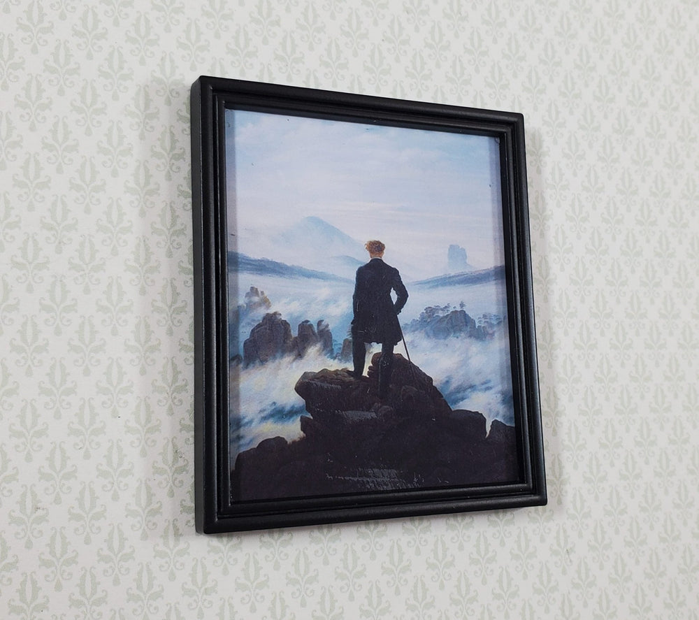 Miniature The Wanderer Above the Sea of Fog Framed Print 1:12 Scale 2 3/8" x 2" - Miniature Crush