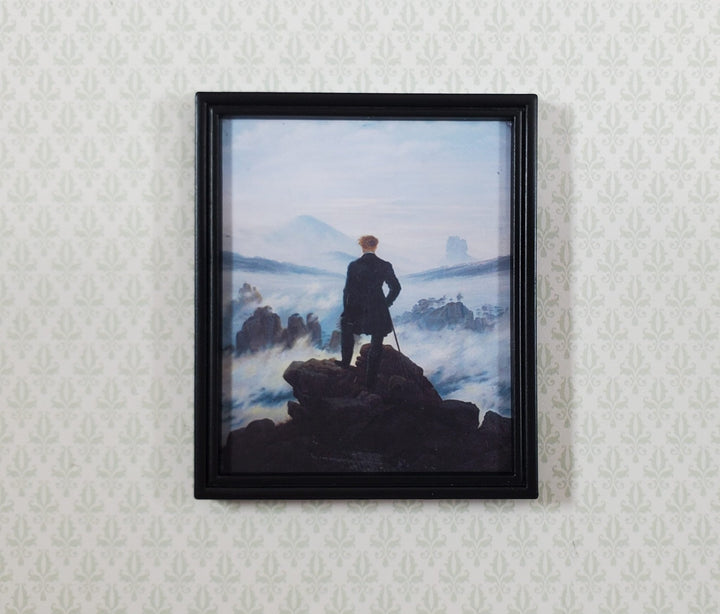 Miniature The Wanderer Above the Sea of Fog Framed Print 1:12 Scale 2 3/8" x 2" - Miniature Crush