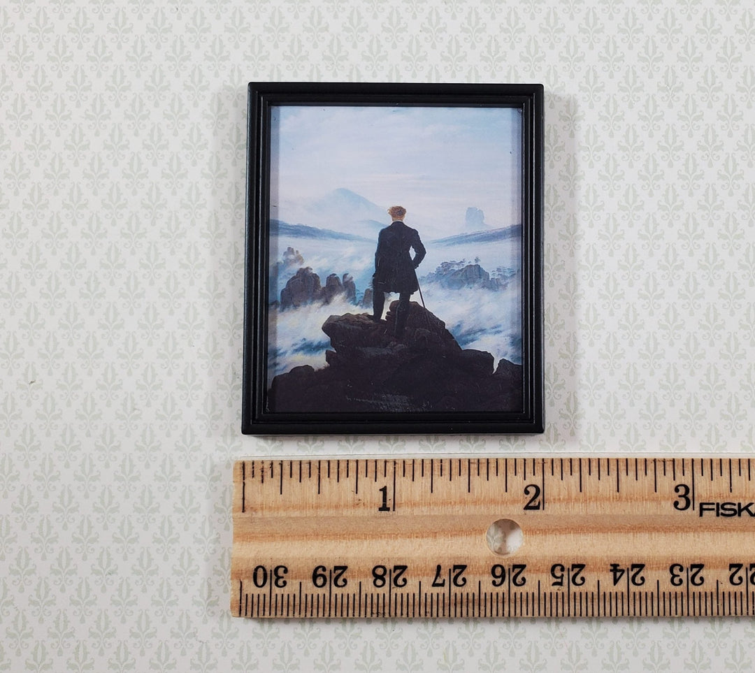 Miniature The Wanderer Above the Sea of Fog Framed Print 1:12 Scale 2 3/8" x 2" - Miniature Crush