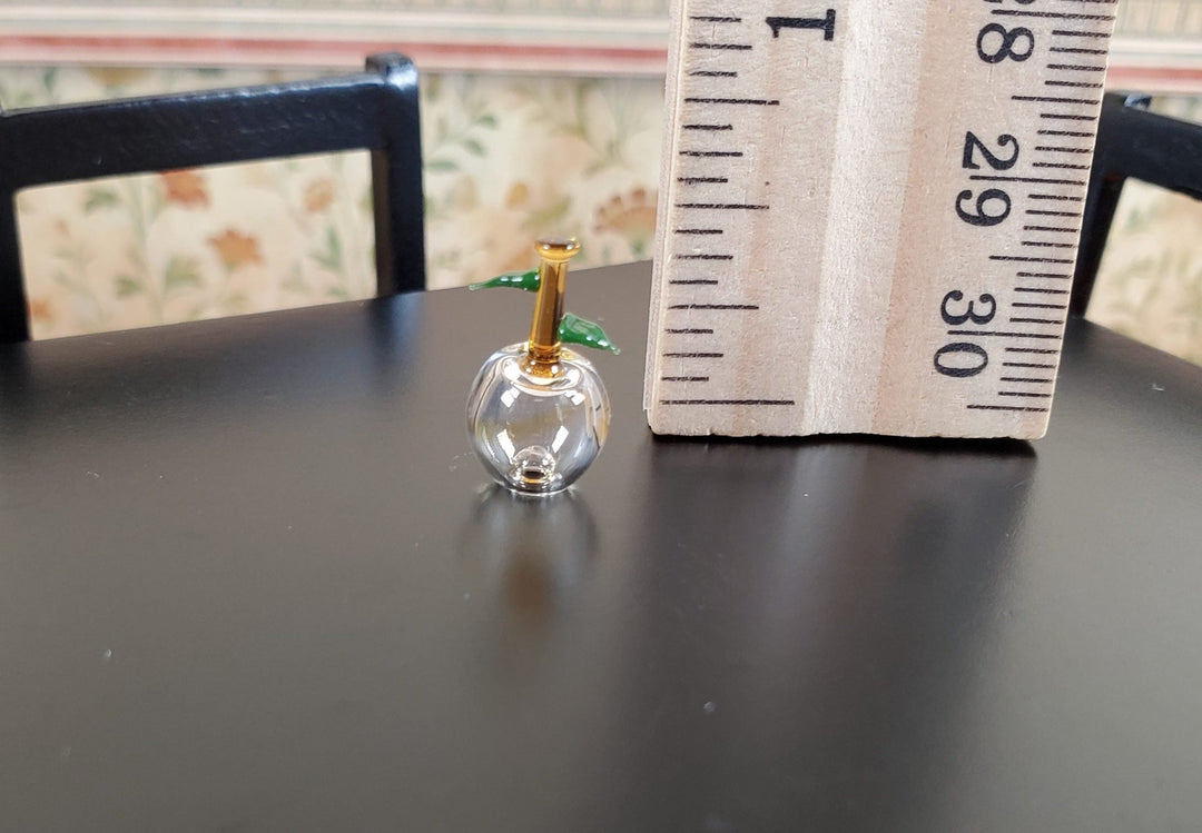 Miniature Tiny Glass Apple Centerpiece Sculpture 1:12 Scale Dollhouse - MiniatureCrush