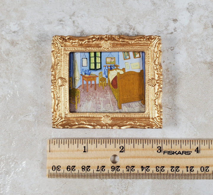 Miniature Vincent Van Gogh's Bedroom in Arles Framed Print 1:12 Scale Dollhouse - Miniature Crush