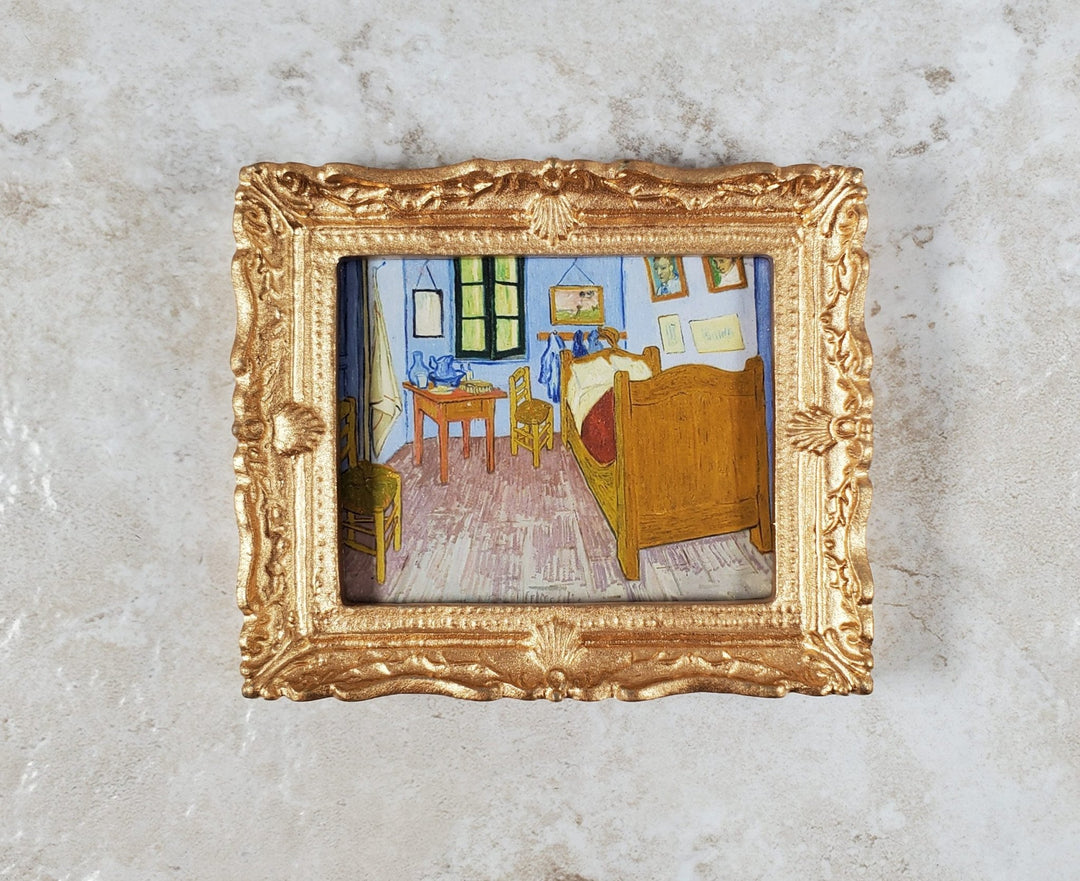 Miniature Vincent Van Gogh's Bedroom in Arles Framed Print 1:12 Scale Dollhouse - Miniature Crush