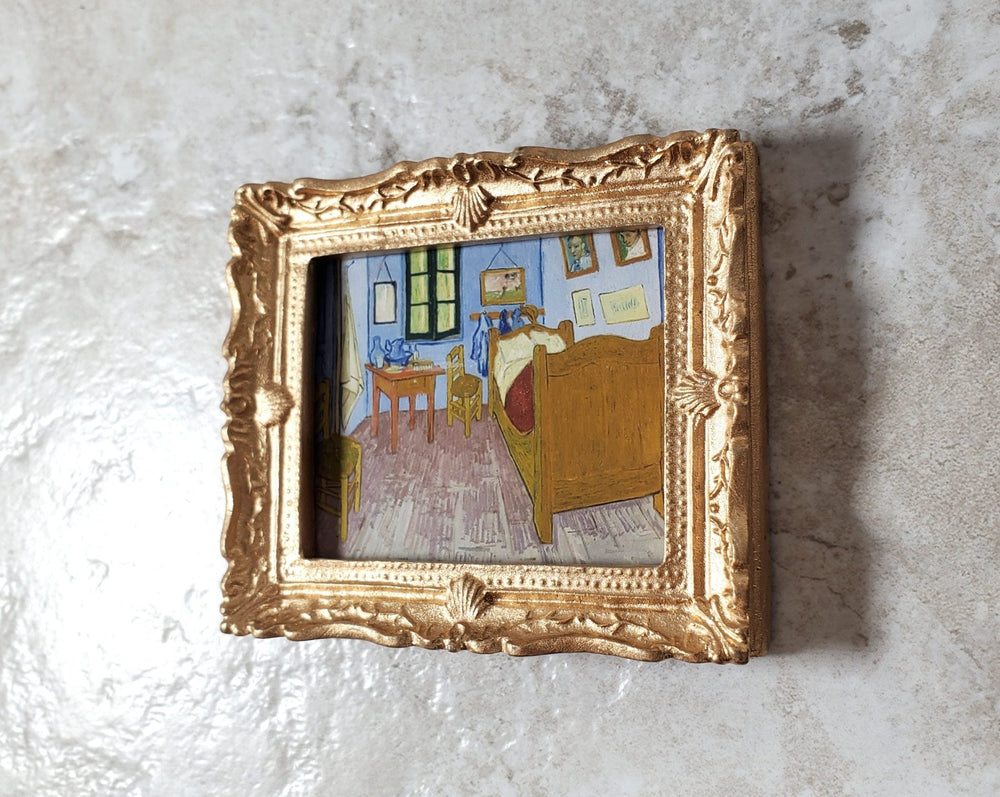 Miniature Vincent Van Gogh's Bedroom in Arles Framed Print 1:12 Scale Dollhouse - Miniature Crush