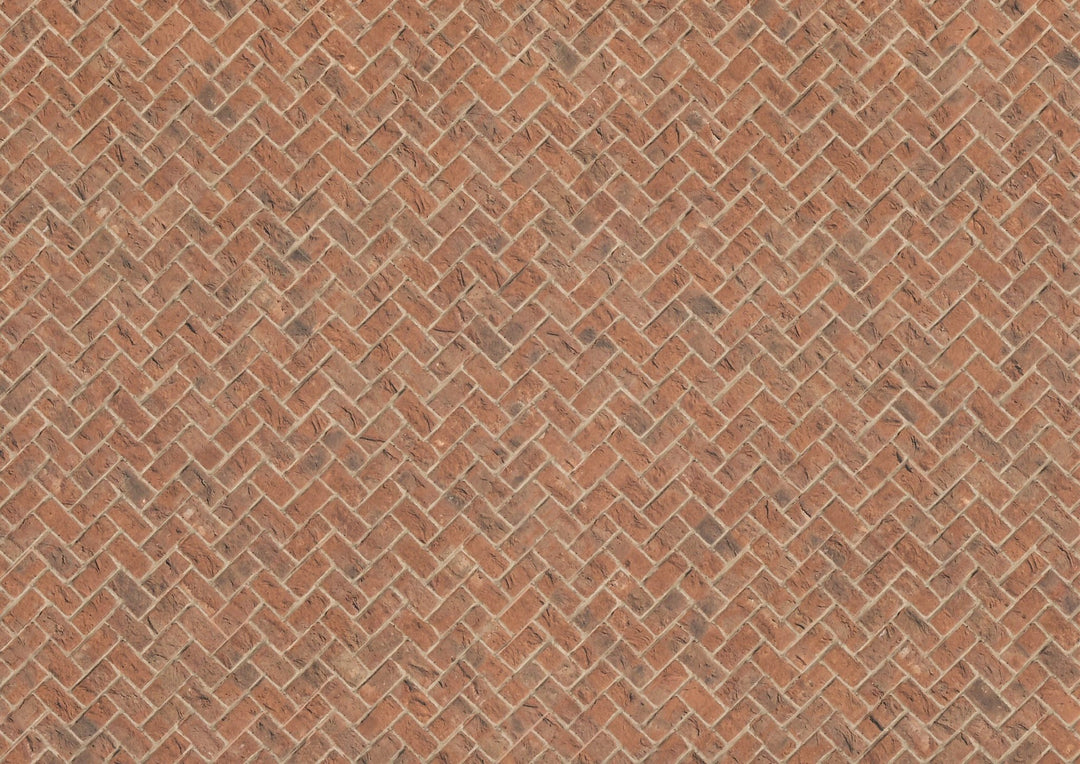 Miniature Weathered Brick Embossed Paper Herringbone Pattern 1:12 Scale Scenery - MiniatureCrush