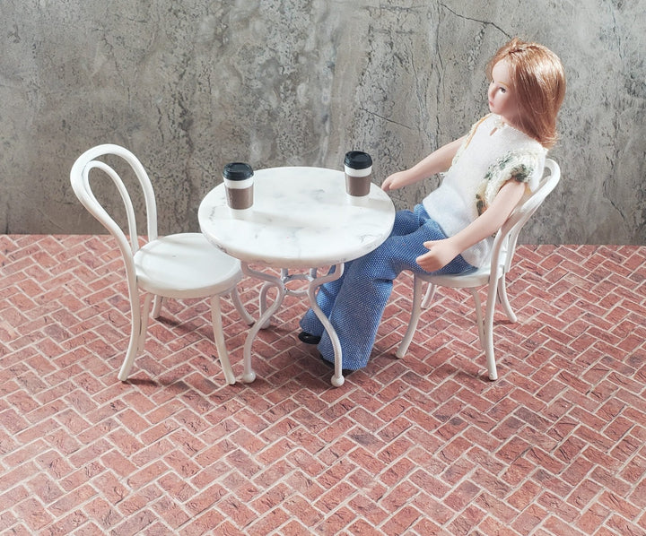 Miniature Weathered Brick Embossed Paper Herringbone Pattern 1:12 Scale Scenery - MiniatureCrush