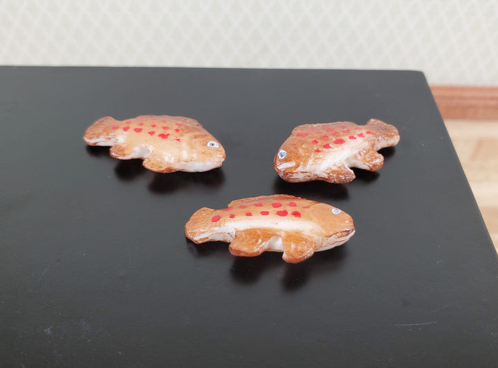 Miniature x3 Fish Grouper for Dollhouse Food Seafood Grocer Grocery Store 1 1/4" - MiniatureCrush