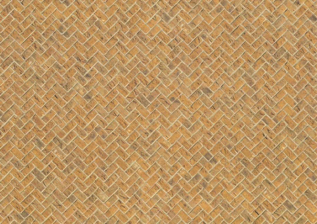 Miniature Yellow Weathered Brick Embossed Paper Herringbone 1:12 Scale Scenery - MiniatureCrush