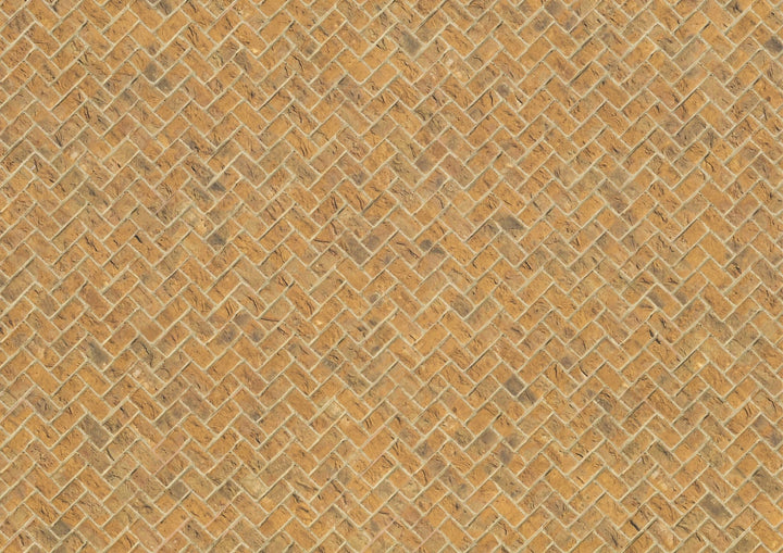 Miniature Yellow Weathered Brick Embossed Paper Herringbone 1:12 Scale Scenery - MiniatureCrush