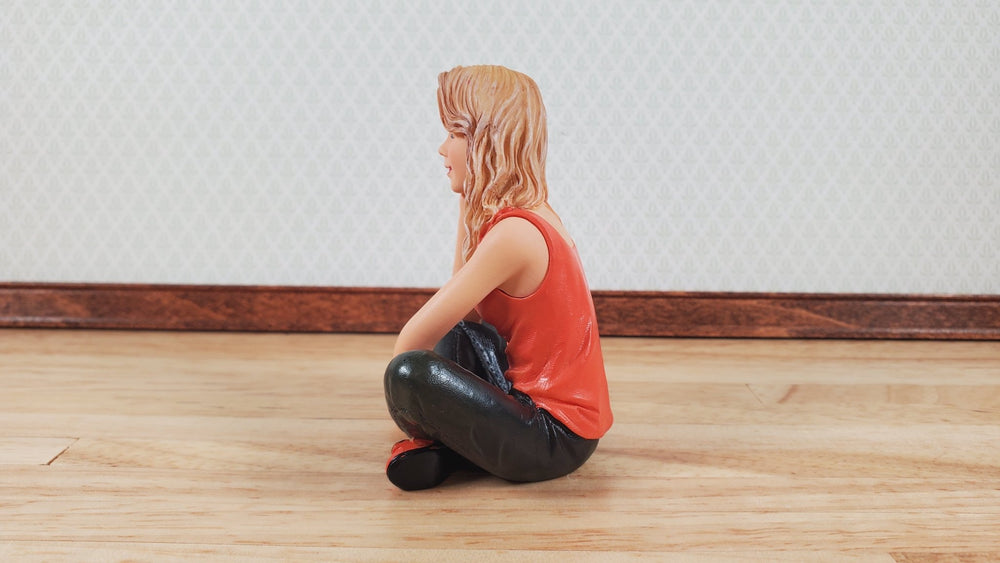 Modern Dollhouse Doll Teenager Teen Girl Daughter Sitting 1:12 Scale Miniature "Dianne" - MiniatureCrush
