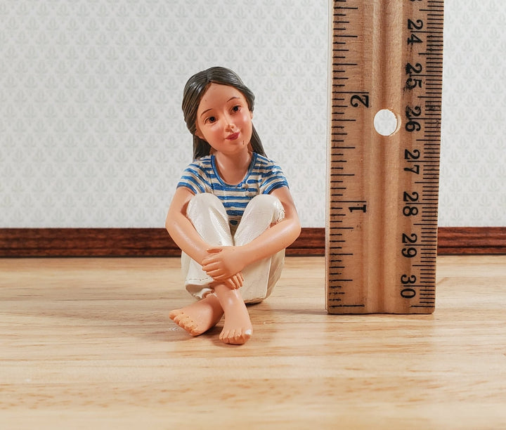 Modern Dollhouse Doll Young Girl Daughter Sitting 1:12 Scale "Besty" - MiniatureCrush