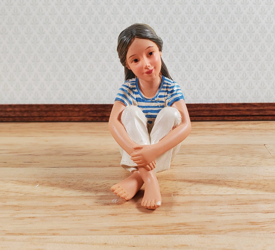 Modern Dollhouse Doll Young Girl Daughter Sitting 1:12 Scale "Besty" - MiniatureCrush