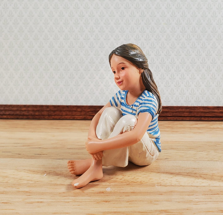 Modern Dollhouse Doll Young Girl Daughter Sitting 1:12 Scale "Besty" - MiniatureCrush