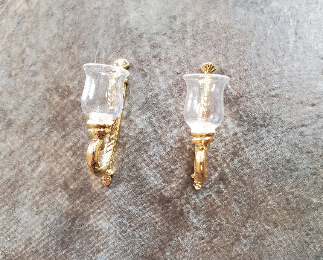 Non - Electric Dollhouse Wall Sconces x2 Fancy Victorian 1:12 Scale Miniature - MiniatureCrush