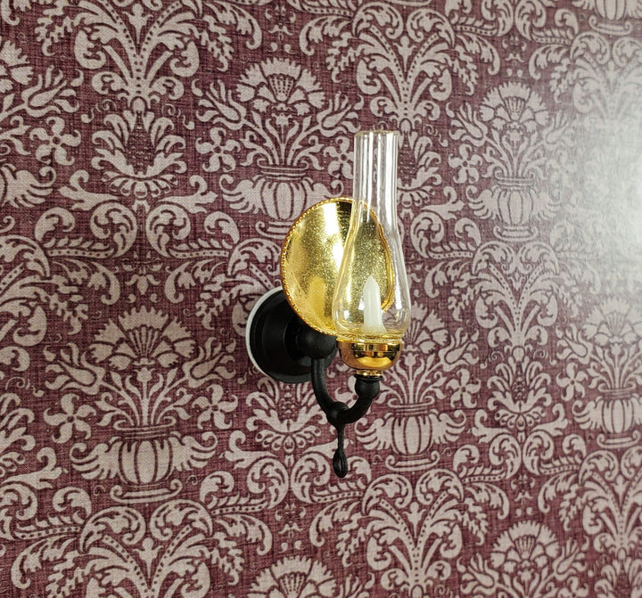 NON-Working Dollhouse Kerosene Wall Sconce Lamp 1:12 Scale Miniature - MiniatureCrush