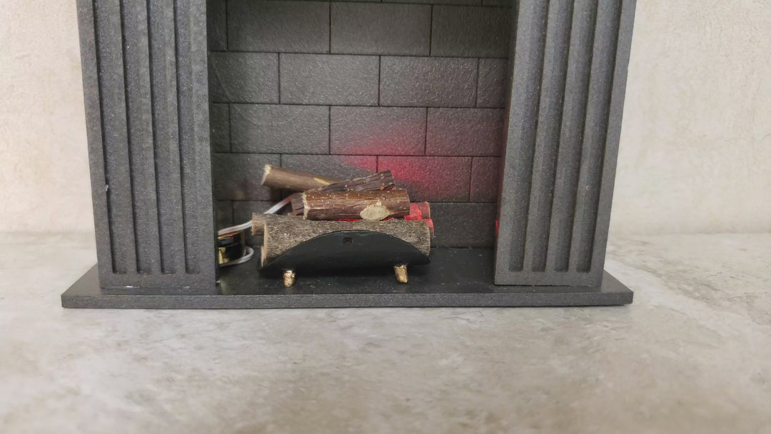 Miniature Flashing RED Battery Light Bulb on String Dollhouse Fireplace