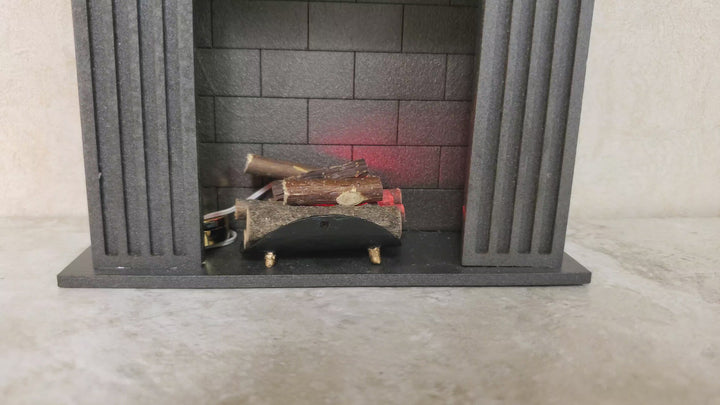 Miniature Flashing RED Battery Light Bulb on String Dollhouse Fireplace