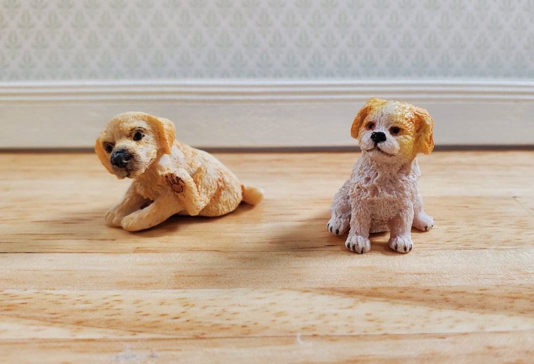 Puppy Dogs Set of 2 Puppies by Falcon Miniatures 1:12 Scale - MiniatureCrush