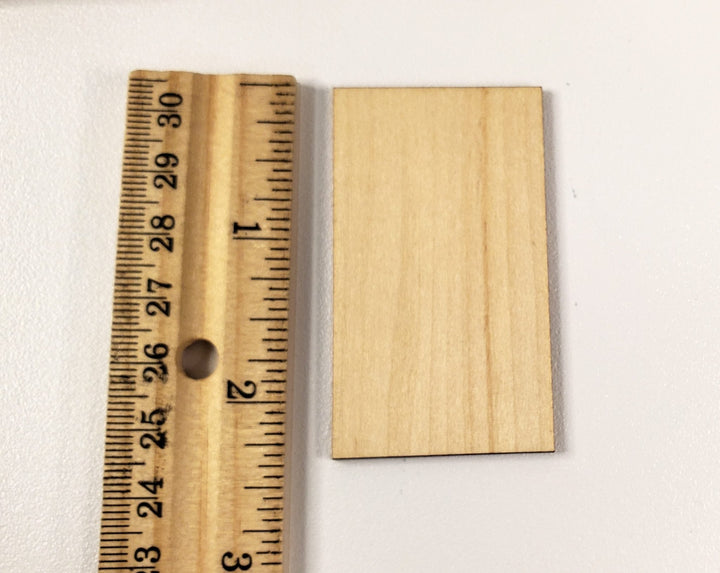 Rectangle Wood Pieces x20 2 3/8" x 1 3/8" Basswood 1/16" thick Blanks Tiles DIY - MiniatureCrush