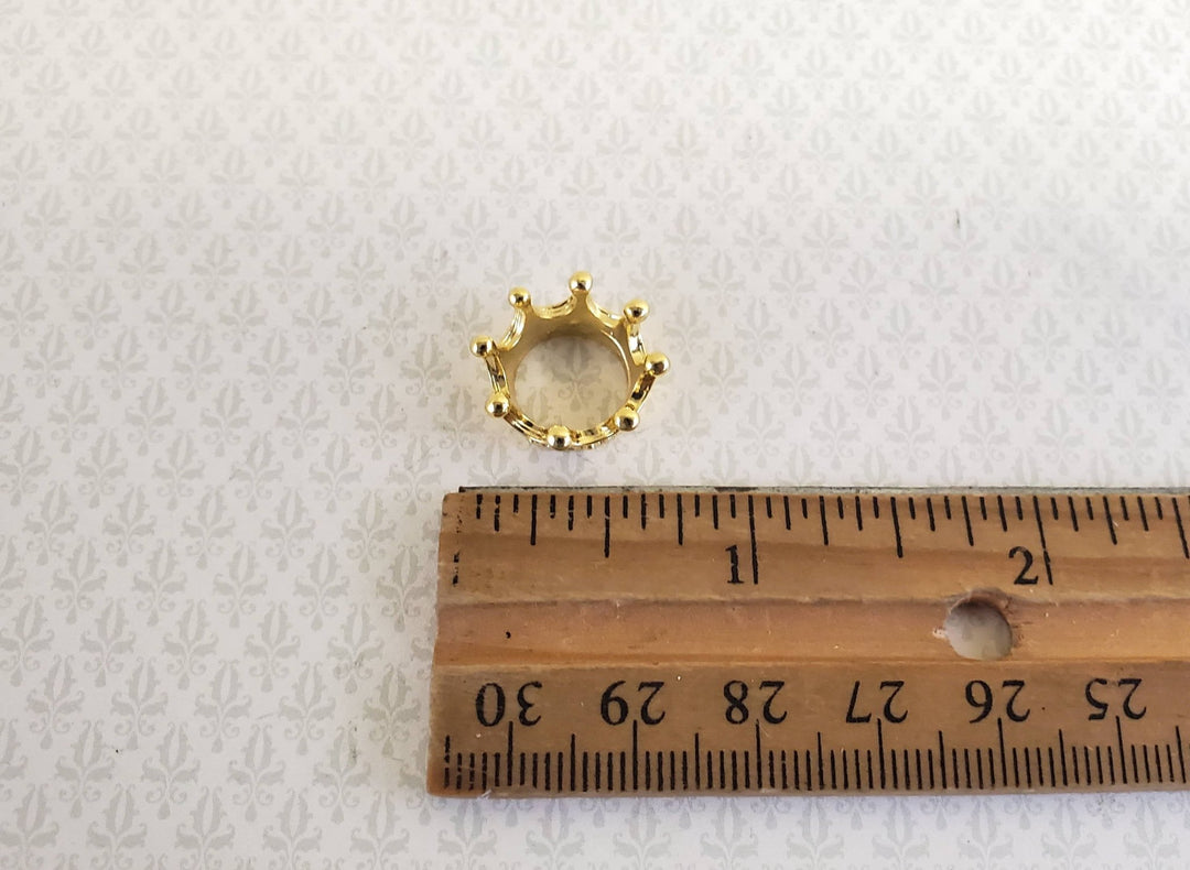 Regal Miniature Gold King's Crown Metal Dollhouse 7/16" Head Opening - MiniatureCrush