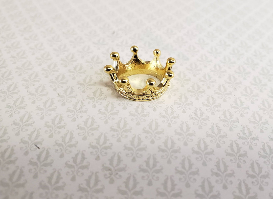 Regal Miniature Gold King's Crown Metal Dollhouse 7/16" Head Opening - MiniatureCrush