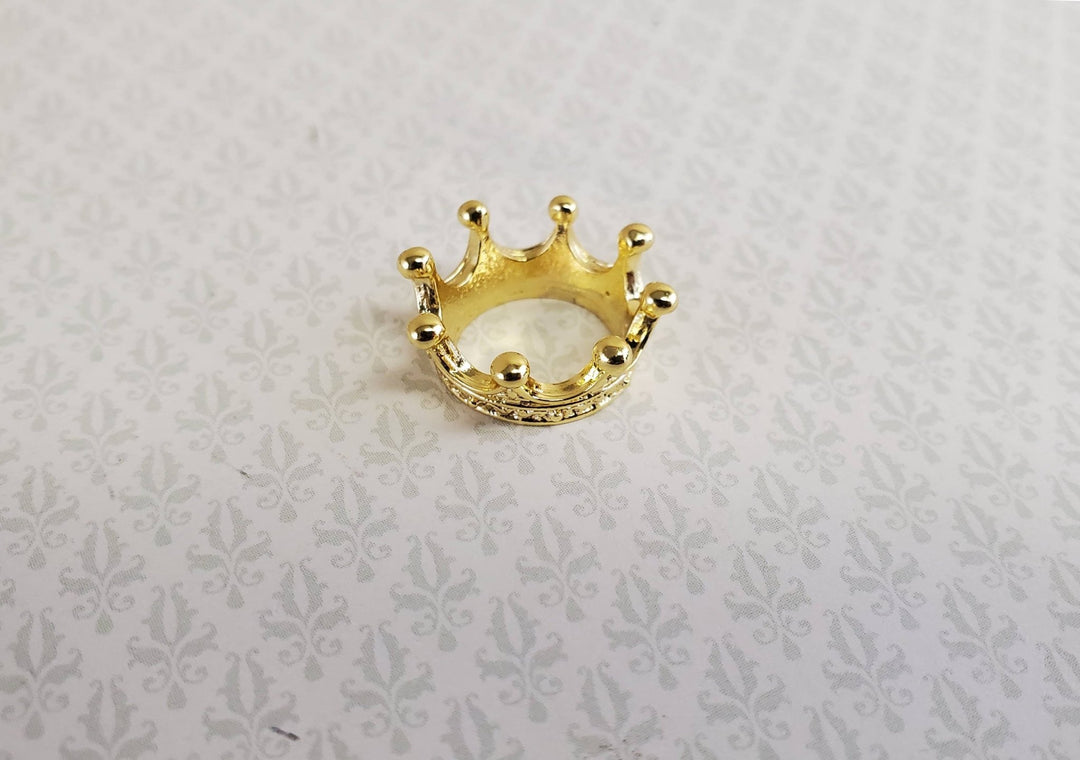 Regal Miniature Gold King's Crown Metal Dollhouse 7/16" Head Opening - MiniatureCrush
