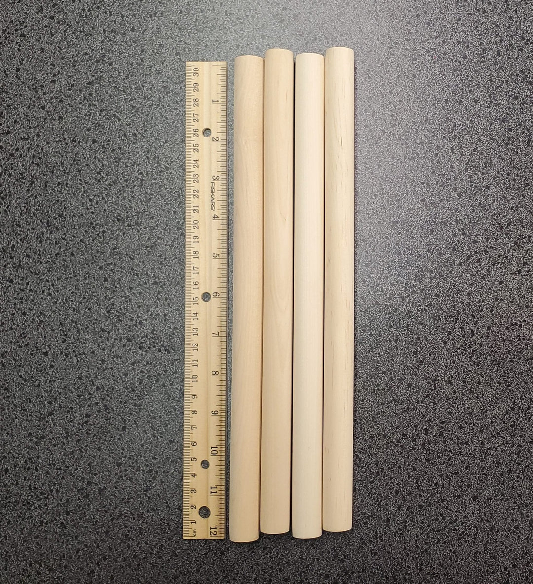 Round Dowel 3/4 x 12" Long Set of 4 Pieces Posts Pillars Columns Birch Wood - Miniature Crush