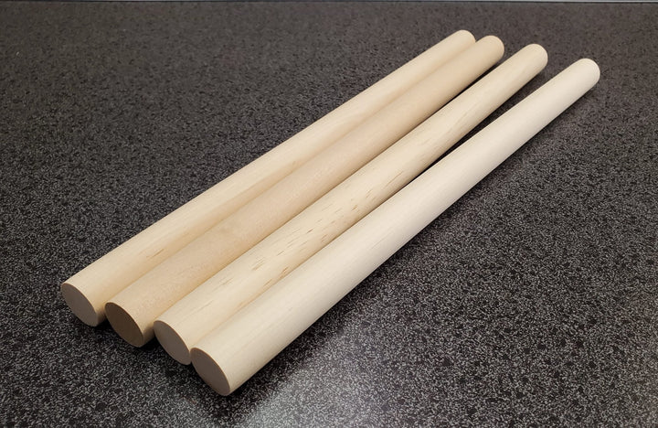 Round Dowel 3/4 x 12" Long Set of 4 Pieces Posts Pillars Columns Birch Wood - Miniature Crush