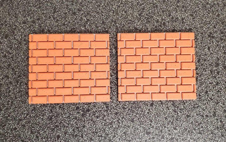 Small Brick Wall 2 Pieces 2.5" x 2.25" 1:12 Scale or Smaller Back Splash FP Insert - Miniature Crush