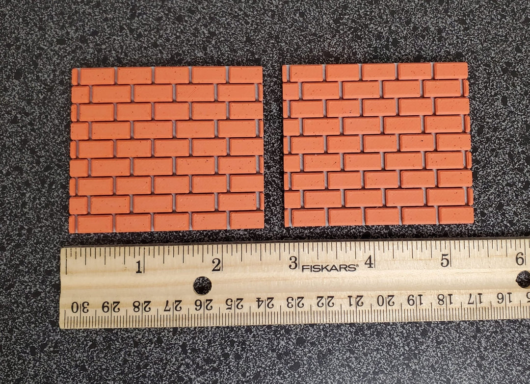 Small Brick Wall 2 Pieces 2.5" x 2.25" 1:12 Scale or Smaller Back Splash FP Insert - Miniature Crush