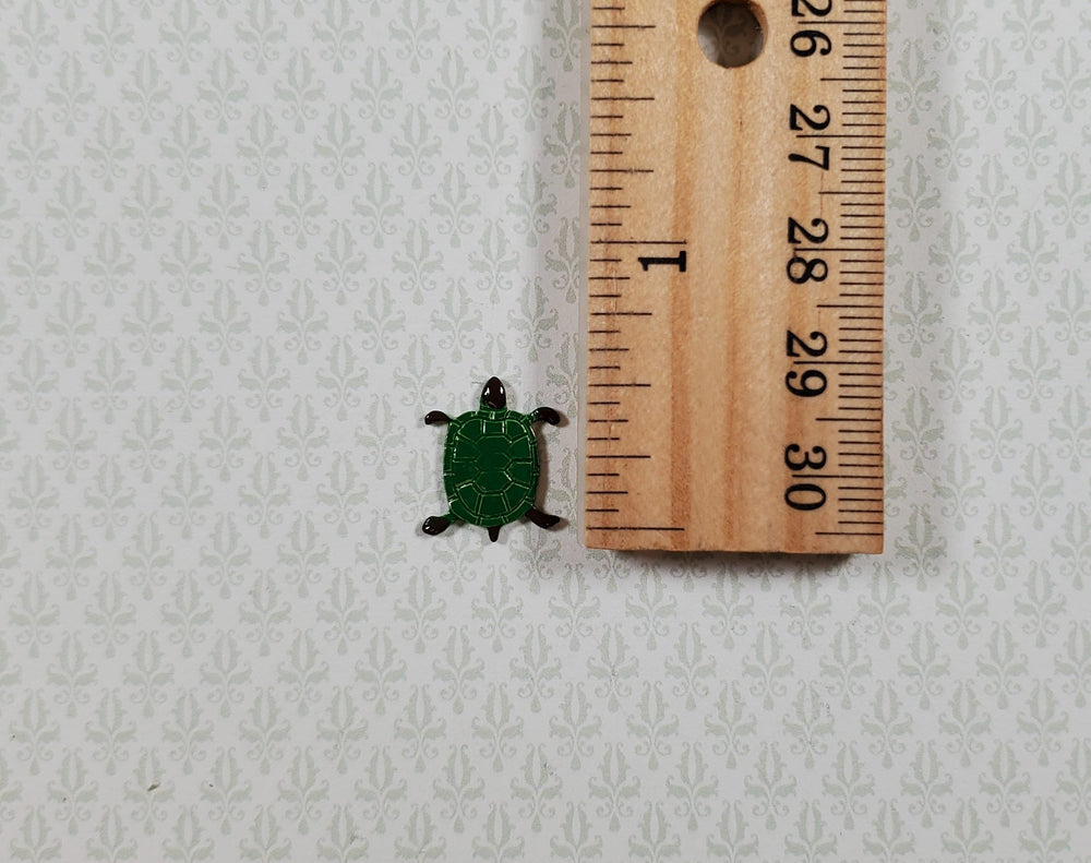 Small Green Turtle Metal Embellishment Wall Art 5/8" - MiniatureCrush