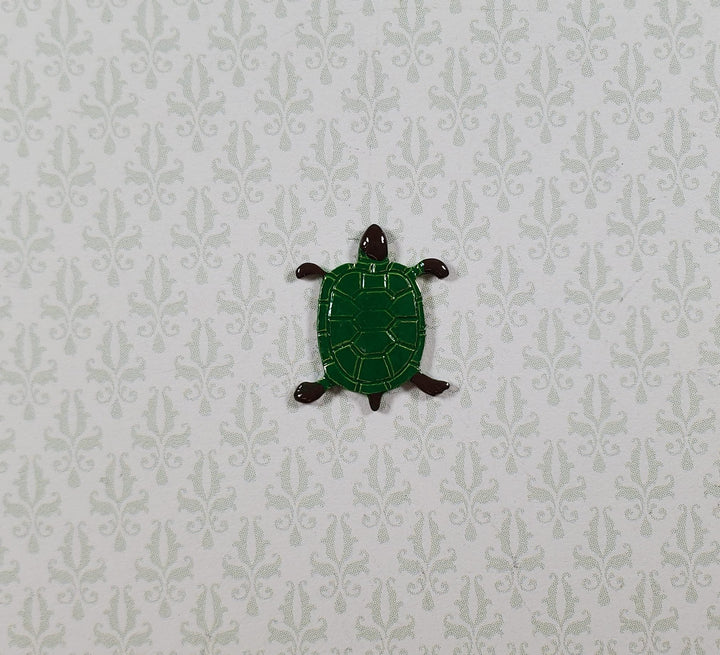 Small Green Turtle Metal Embellishment Wall Art 5/8" - MiniatureCrush