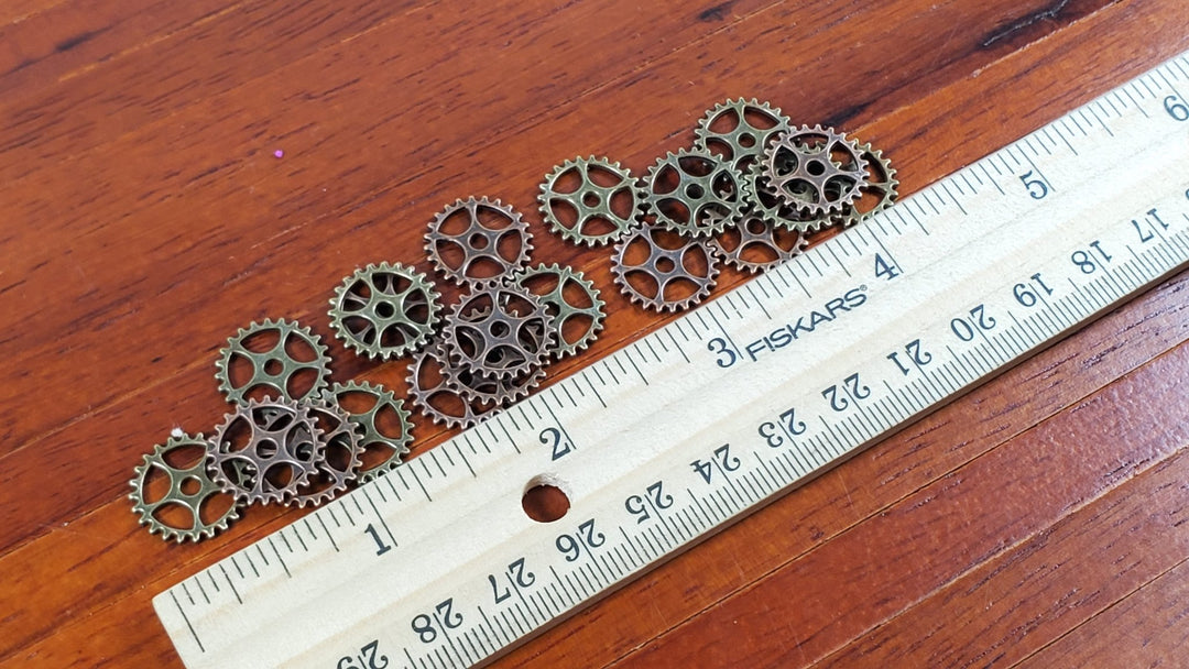 diy gear Small Metal Gears Steampunk Crafts Miniatures 20 pieces 5/8" DIY Jewelry Making