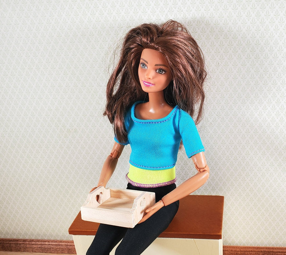 Small Miniature Wood Heart Trays x2 1:6 Scale Decor - MiniatureCrush