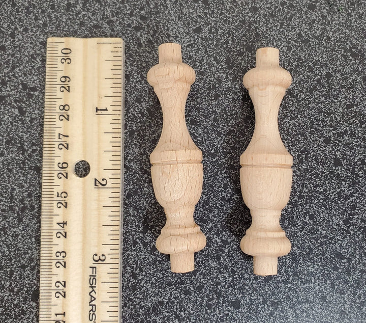 Spindles Fancy Dowels Urn Style Set of 2 Wood Pieces 2 1/2" Tall DIY Miniature Tables - Miniature Crush