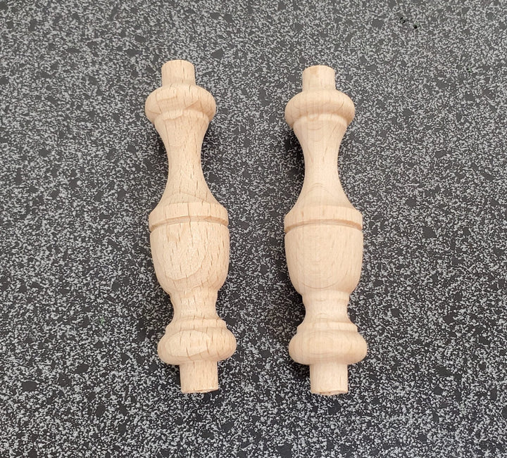 Spindles Fancy Dowels Urn Style Set of 2 Wood Pieces 2 1/2" Tall DIY Miniature Tables - Miniature Crush