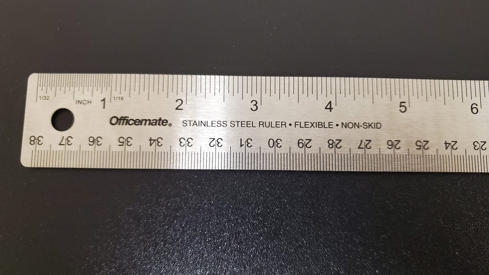 Stainless Steel Ruler with Cork Back 15"x1.25" Inches Centimeters Straight Edge - MiniatureCrush