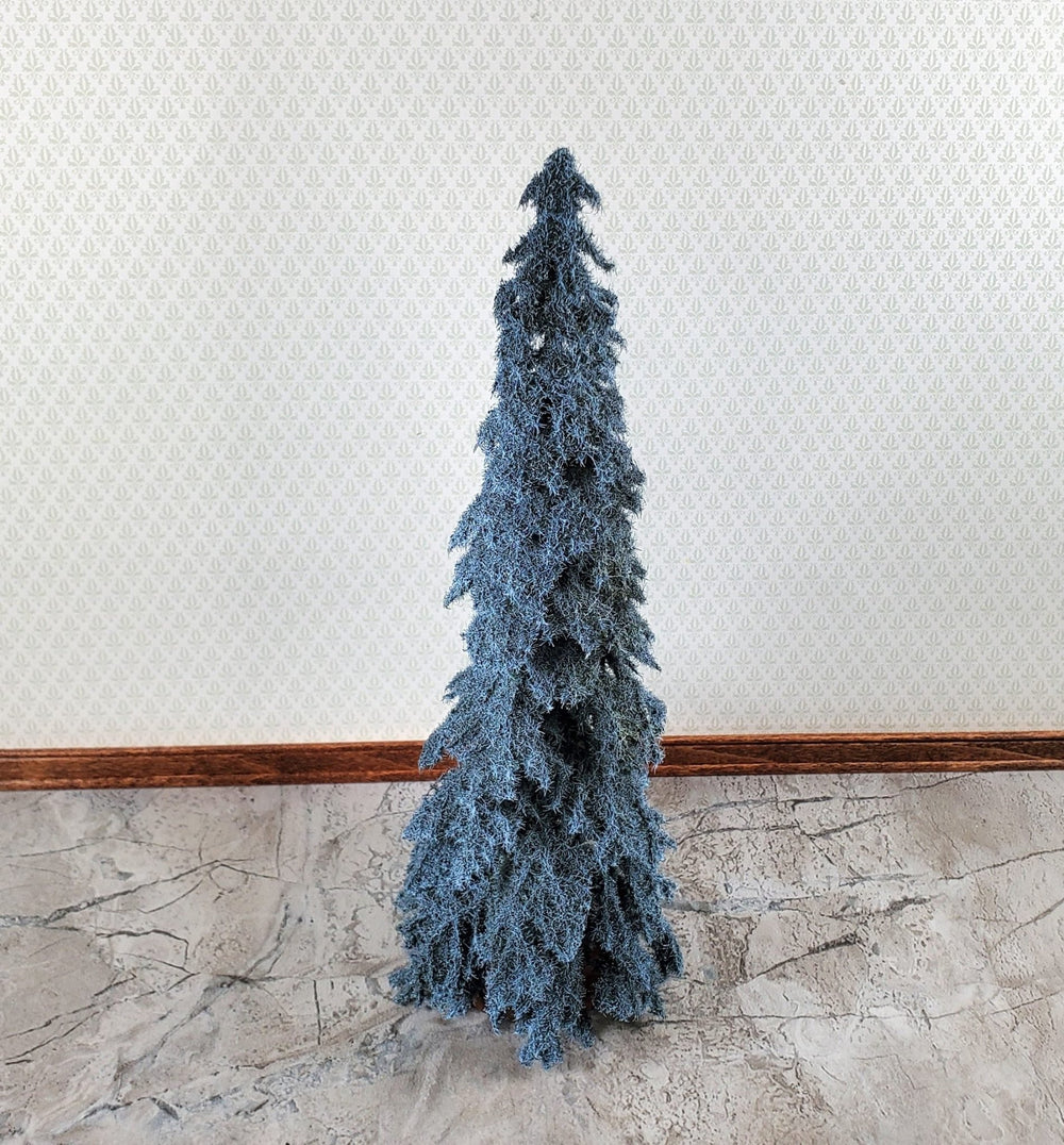 Tall Conifer Evergreen Pine Blue Spruce Tree on Base Scenery 8" Tall Miniature Model RR - Miniature Crush