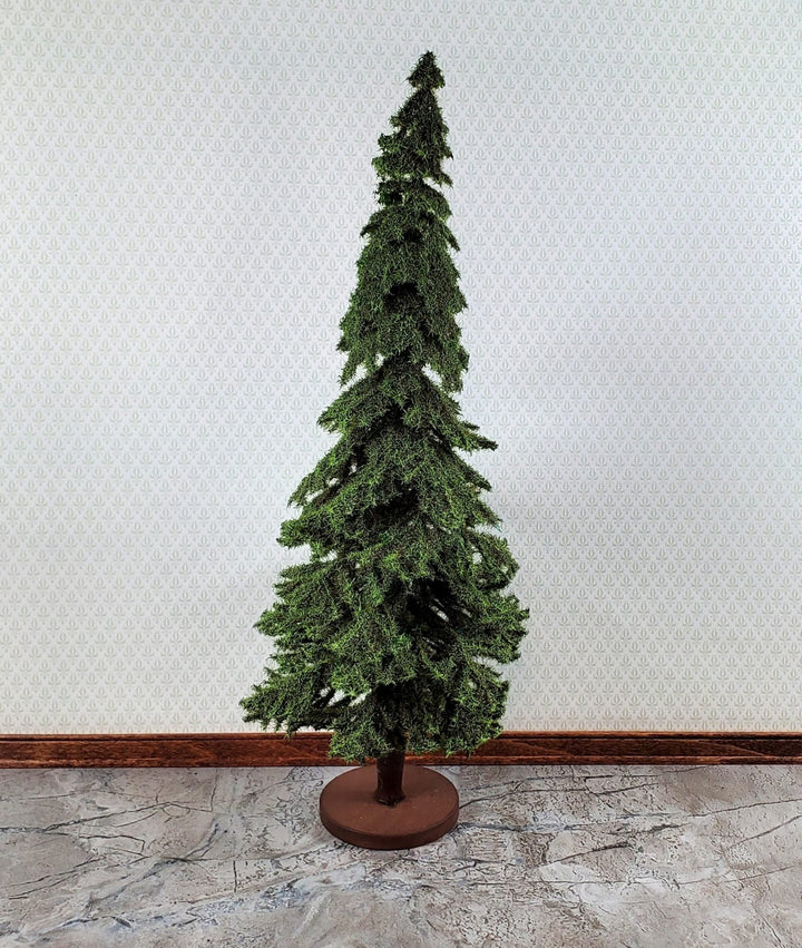 Tall Conifer Evergreen Pine Spruce Tree on Base Scenery 10" Tall Miniature Model RR - Miniature Crush