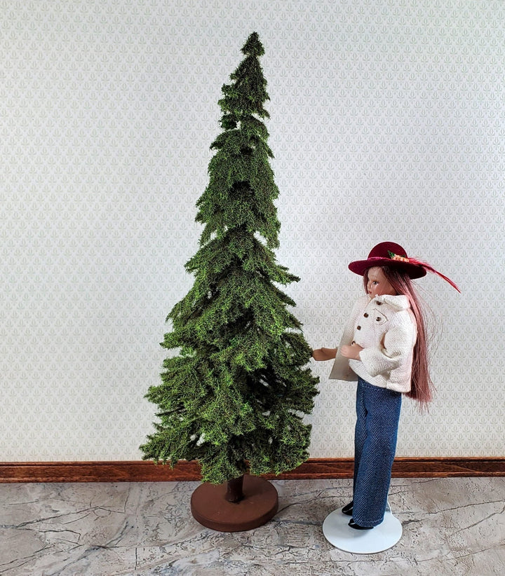 Tall Conifer Evergreen Pine Spruce Tree on Base Scenery 10" Tall Miniature Model RR - Miniature Crush