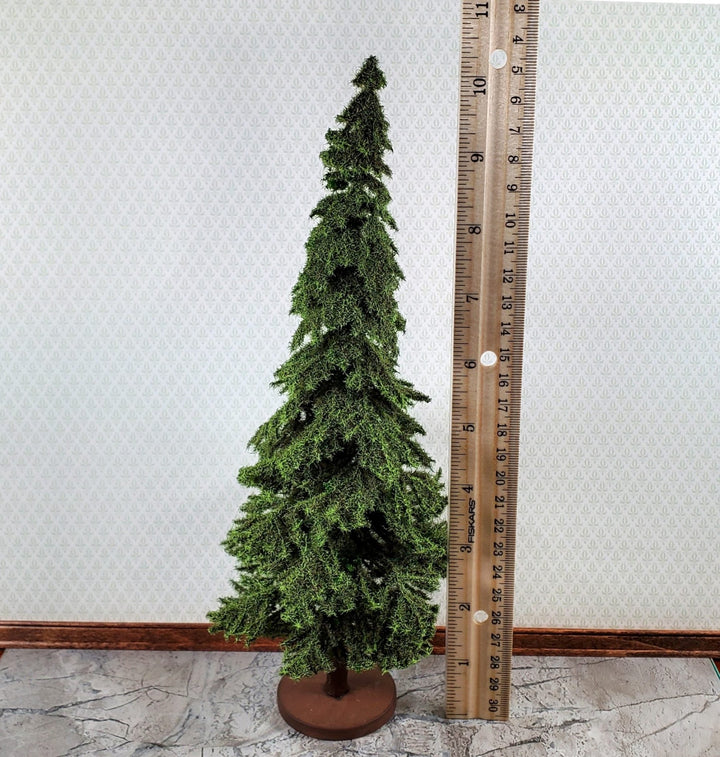 Tall Conifer Evergreen Pine Spruce Tree on Base Scenery 10" Tall Miniature Model RR - Miniature Crush