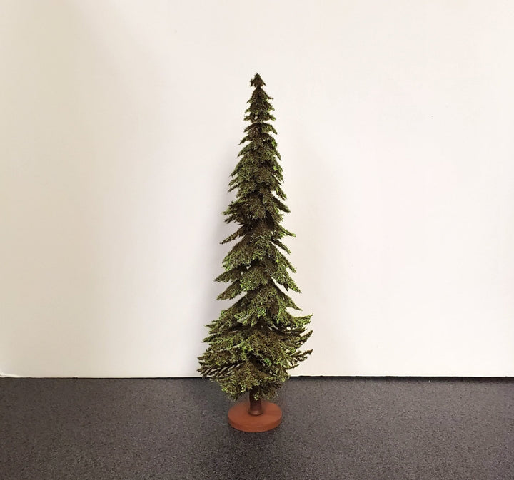 Tall Conifer Evergreen Pine Spruce Tree on Base Scenery 12" Tall Miniature Model RR - Miniature Crush