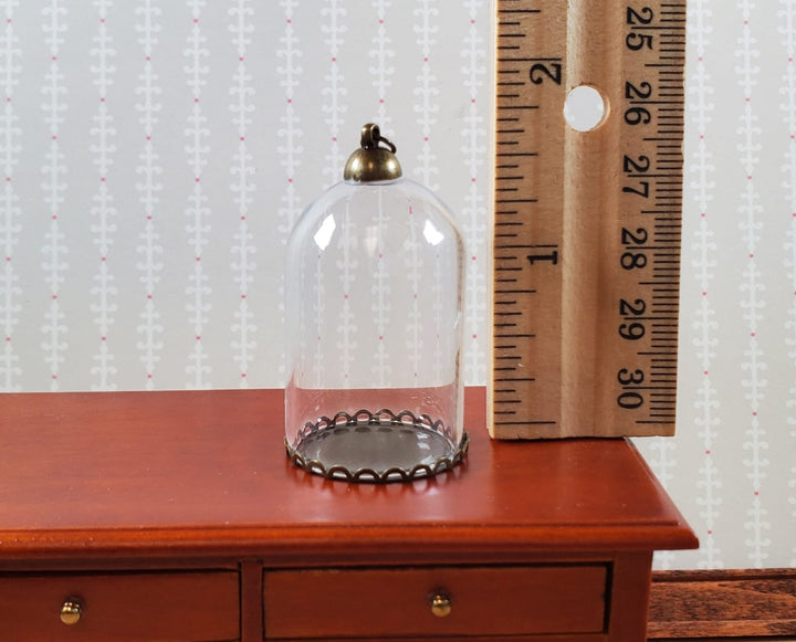 Tiny Bell Jar Dome Glass Cover on Base Display Miniature Curiosities 1 1/2" tall - MiniatureCrush