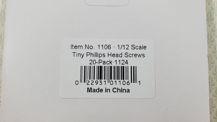 Tiny Brass Screws 20 pc for Dollhouse Miniatures 5/32" long Philips Head HW1106 - MiniatureCrush