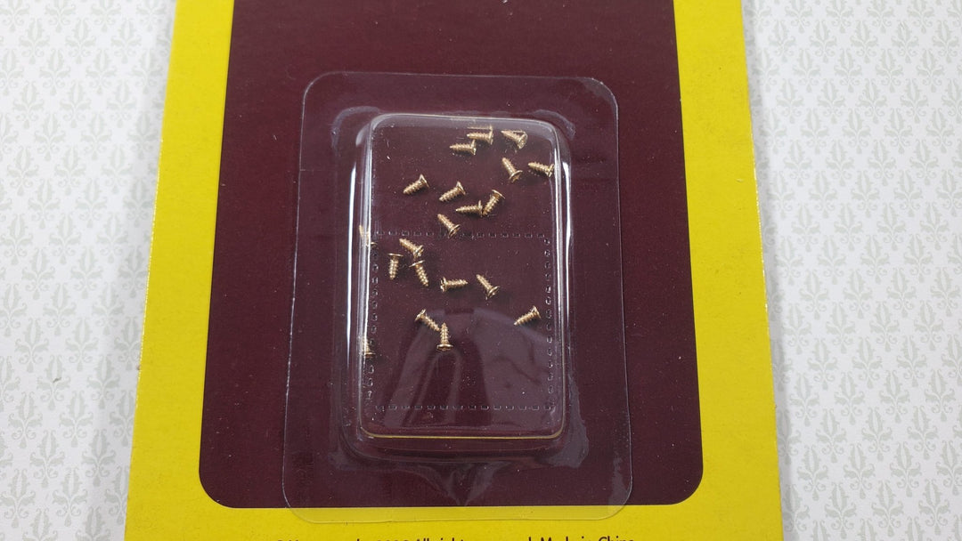 Tiny Brass Screws 20 pc for Dollhouse Miniatures 5/32" long Philips Head HW1106 - MiniatureCrush